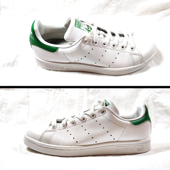 EUC Adidas Stan Smith White & Green Tennis Shoes Size 5 – 6 - Picture 5 of 8